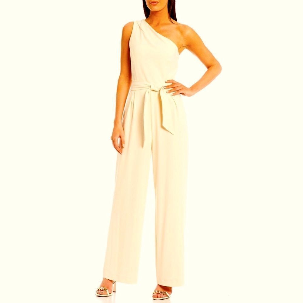 Antonio Melani Carlos One Shoulder Linen Jumpsuit - Picture 6 of 6